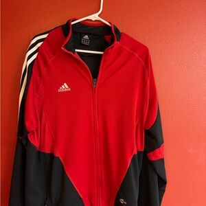 Adidas Women's Red and Black Zip up
